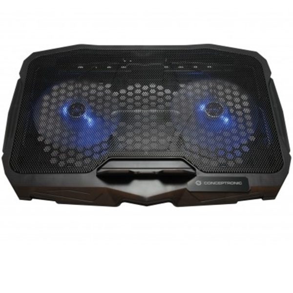 Soporte - base de refrigeracion conceptronic thana07b para portatiles hasta 15.6pulgadas ventiladores 125mm x2