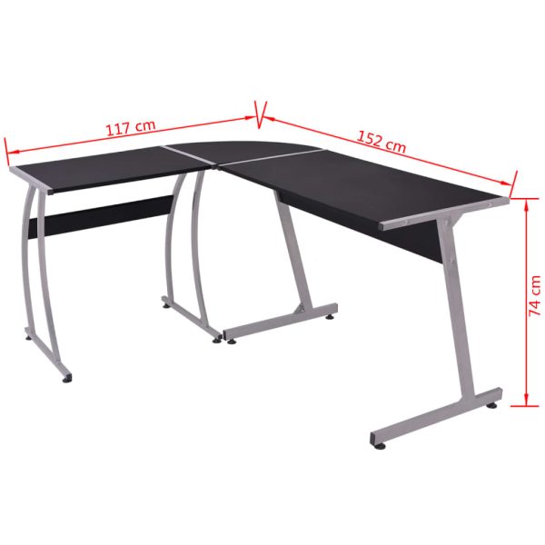 Mesa de canto em forma de L preto - Image 5