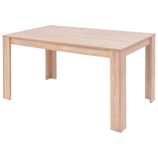 Mesa e cadeiras de jantar 7 pcs couro artificial carvalho creme - Image 3