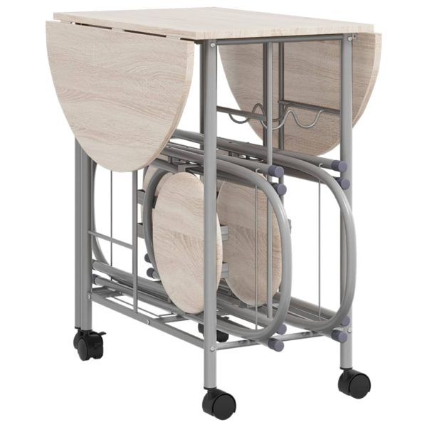 Conjunto de jantar dobrável 5 pcs MDF - Image 4
