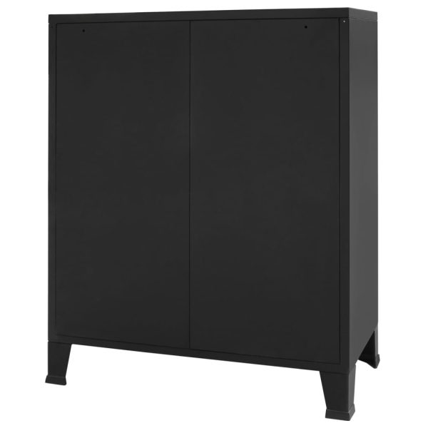Armário de gavetas em metal estilo industrial 78x40x93 cm preto - Image 4