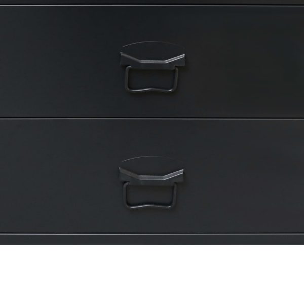 Armário de gavetas em metal estilo industrial 78x40x93 cm preto - Image 6