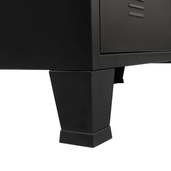 Armário de gavetas em metal estilo industrial 78x40x93 cm preto - Image 8
