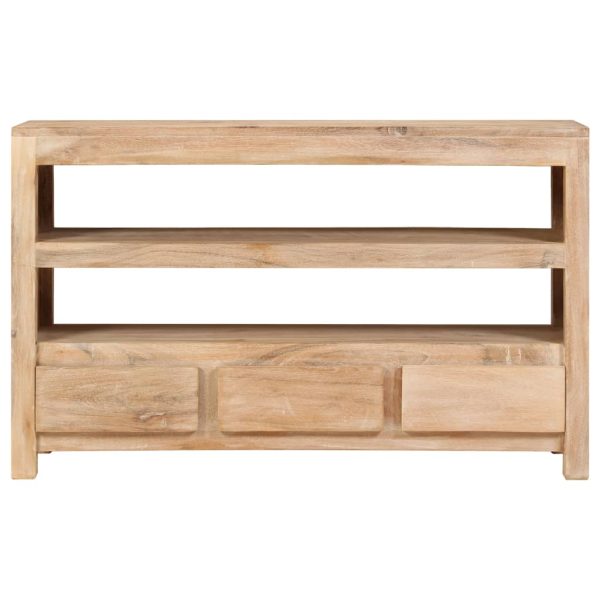 Móvel TV madeira de acácia maciça 90x30x55 cm castanho claro - Image 2