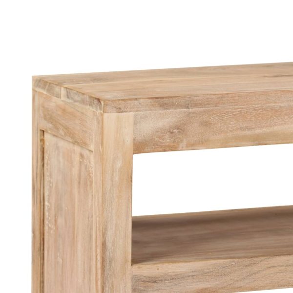 Móvel TV madeira de acácia maciça 90x30x55 cm castanho claro - Image 3
