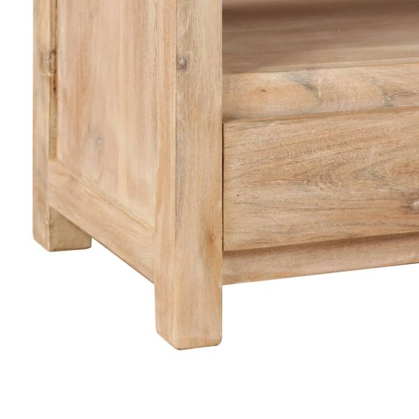Móvel TV madeira de acácia maciça 90x30x55 cm castanho claro - Image 4