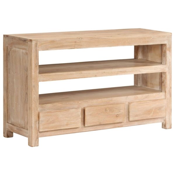 Móvel TV madeira de acácia maciça 90x30x55 cm castanho claro - Image 6