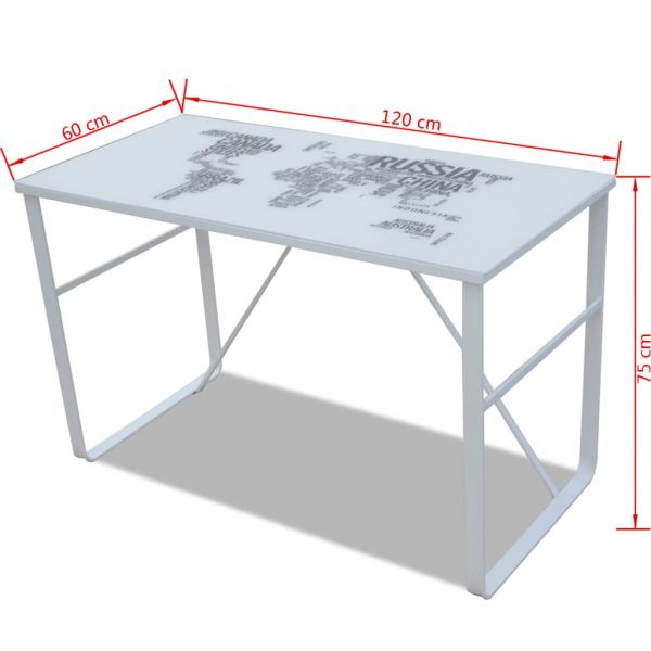 Secretária rectangular com padrão de mapa - Image 5