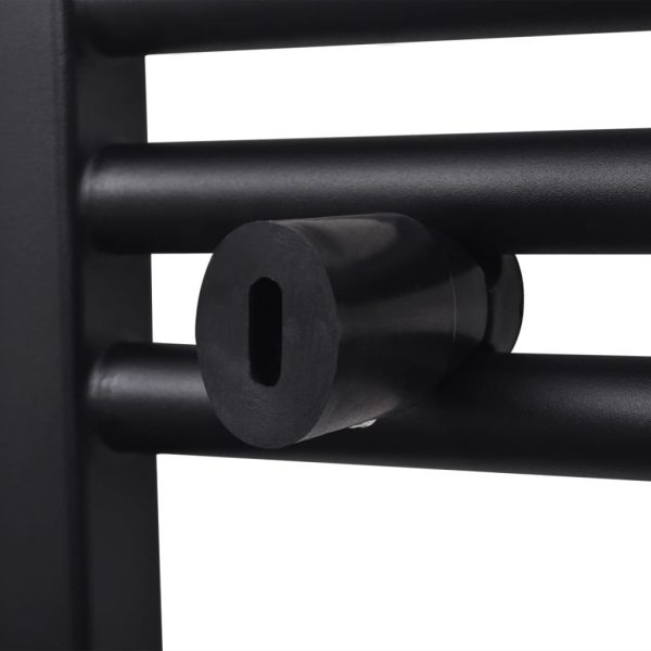 Aquecedor toalhas casa de banho liso 600 x 764 mm preto - Image 6