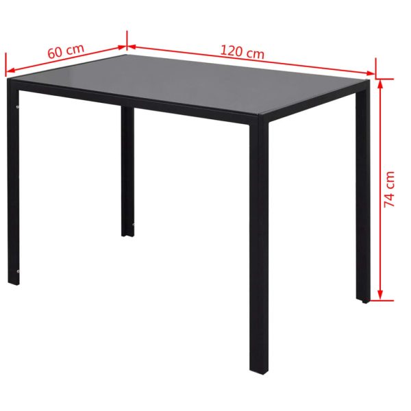 Conjunto mesa de jantar 7 pcs preto e branco - Image 6