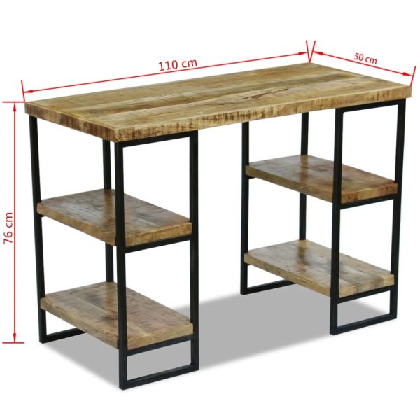 Mesa de escritório madeira de mangueira 110x50x76 cm - Image 8
