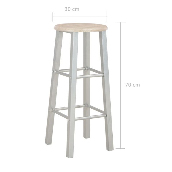 3 pcs conjunto de bar em madeira e aço - Image 9