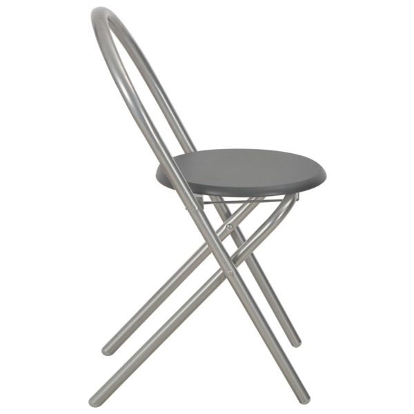 3 pcs conjunto jantar dobrável com prateleira MDF e aço preto - Image 10