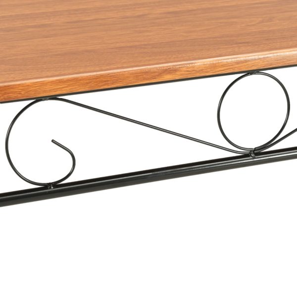 7 pcs conjunto de jantar em MDF e aço castanho - Image 7