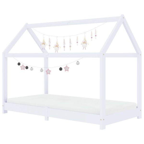 Estrutura de cama para crianças 70x140 cm pinho maciço branco - Image 2
