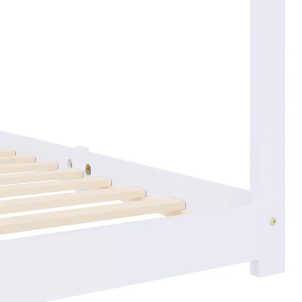 Estrutura de cama para crianças 70x140 cm pinho maciço branco - Image 6