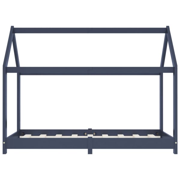 Estrutura de cama para crianças 70x140 cm pinho maciço cinzento - Image 3