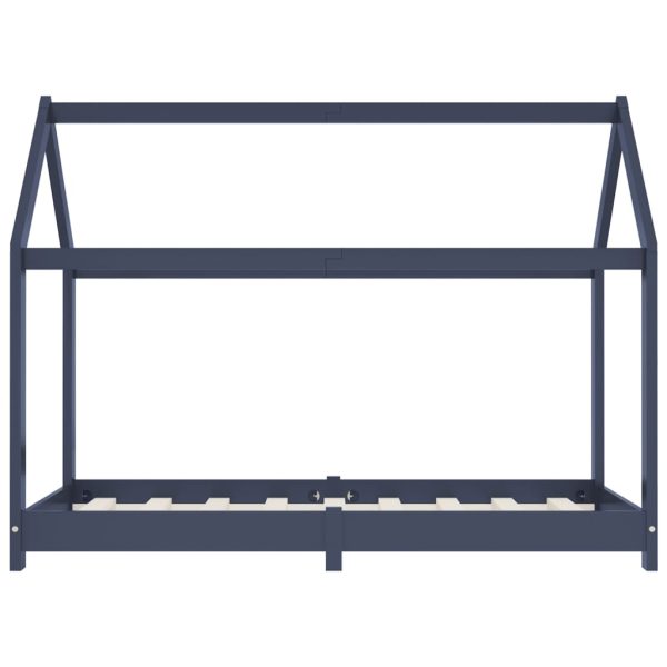 Estrutura de cama para crianças 80x160 cm pinho maciço cinza - Image 3