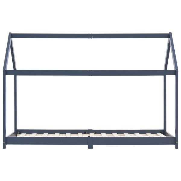 Estrutura de cama para crianças 90x200 cm pinho maciço cinzento - Image 3