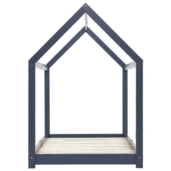Estrutura de cama para crianças 90x200 cm pinho maciço cinzento - Image 4