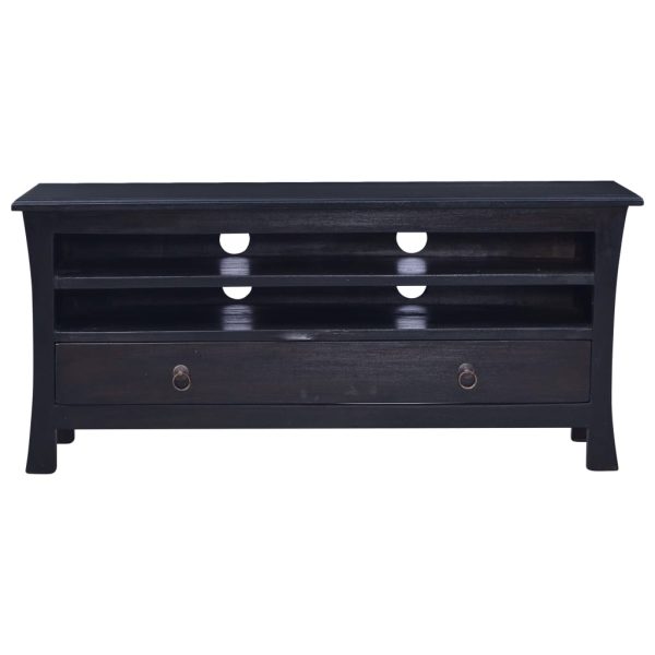 Móvel de TV 100x30x45 cm mogno maciço castanho café preto-claro - Image 2