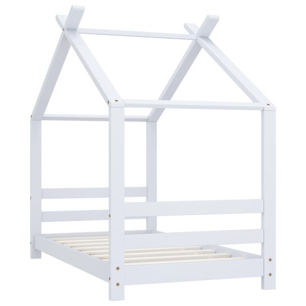 Estrutura de cama para crianças 70x140 cm pinho maciço branco - Image 2