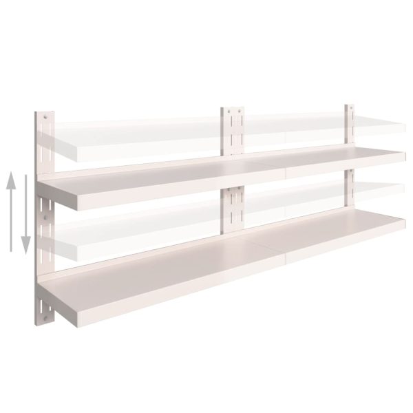 Prateleiras de parede suspensas 2 pcs 200x30 cm aço inoxidável - Image 2