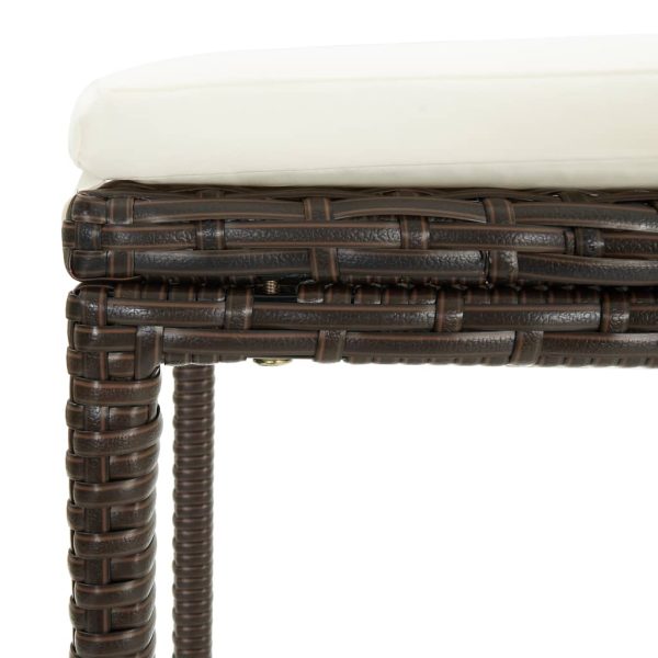 3 pcs conjunto de bar vime PE castanho - Image 7
