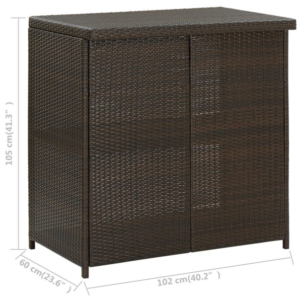 3 pcs conjunto de bar vime PE castanho - Image 9