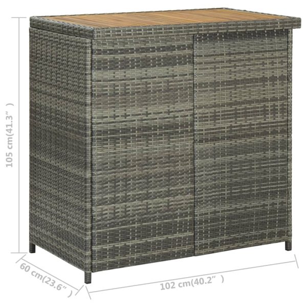 3 pcs conjunto de bar vime PE cinzento - Image 10
