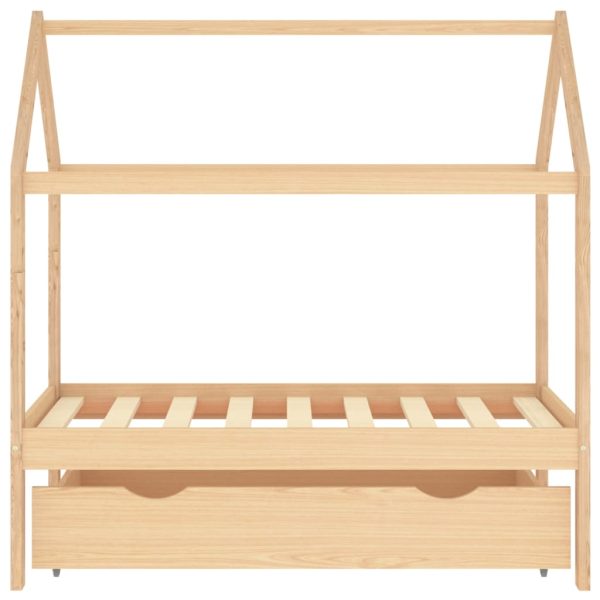 Estrutura de cama para crianças c/ gaveta 70x140cm pinho maciço - Image 2