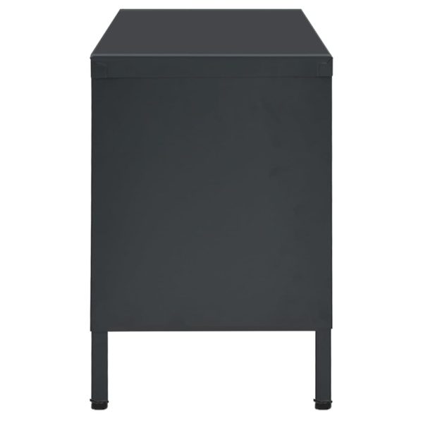 Móvel de TV 90x30x44 cm vidro e aço antracite - Image 3