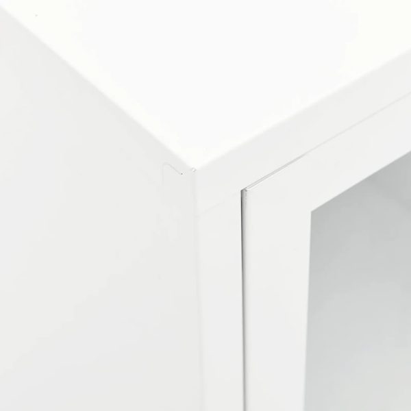 Móvel de TV 105x35x52 cm aço e vidro branco - Image 6