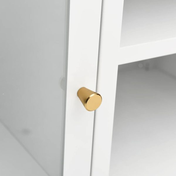 Móvel de TV 105x35x52 cm aço e vidro branco - Image 7