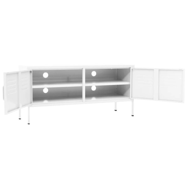 Móvel de TV aço 105x35x50 cm branco - Image 5