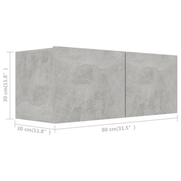 2 pcs conjunto de móveis de TV derivados madeira cinza cimento - Image 5