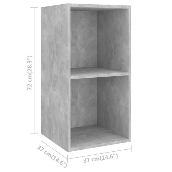 Armários de parede para TV 4pcs derivados madeira cinza cimento - Image 4