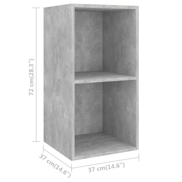 Armários de parede para TV 2pcs derivados madeira cinza cimento - Image 4