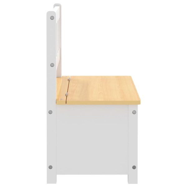Banco de arrumação infantil 60x30x55 cm MDF branco e bege - Image 3