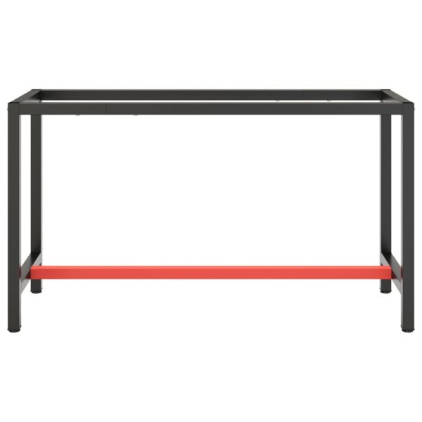 Estrutura p/ bancada 140x50x79 cm metal preto e vermelho mate - Image 3