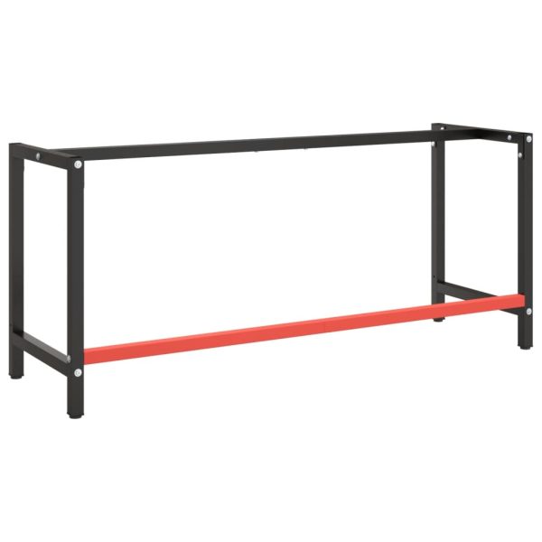 Estrutura p/ bancada 180x57x79 cm metal preto e vermelho mate - Image 3