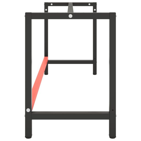 Estrutura p/ bancada 180x57x79 cm metal preto e vermelho mate - Image 5