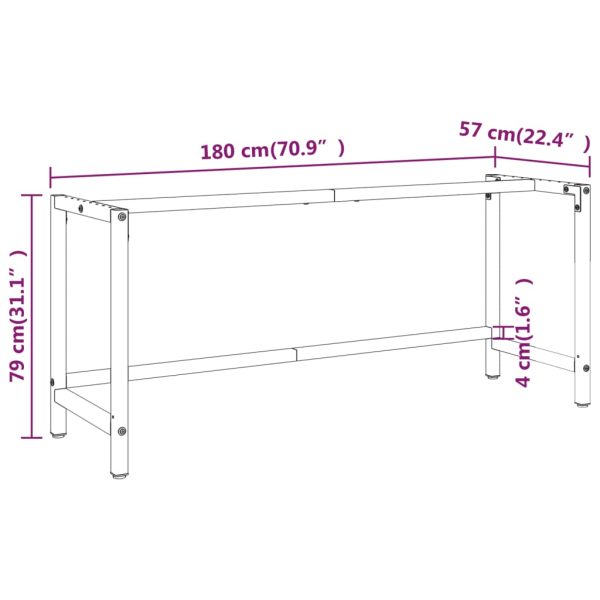 Estrutura p/ bancada 180x57x79 cm metal preto e vermelho mate - Image 9