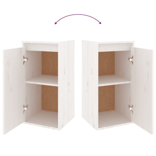 Móveis de TV 2 pcs madeira de pinho maciça branco - Image 5