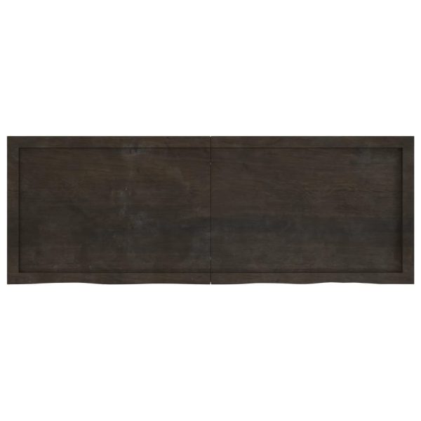 Tampo de mesa 140x50x(2-4) cm carvalho tratado castanho-escuro - Image 3