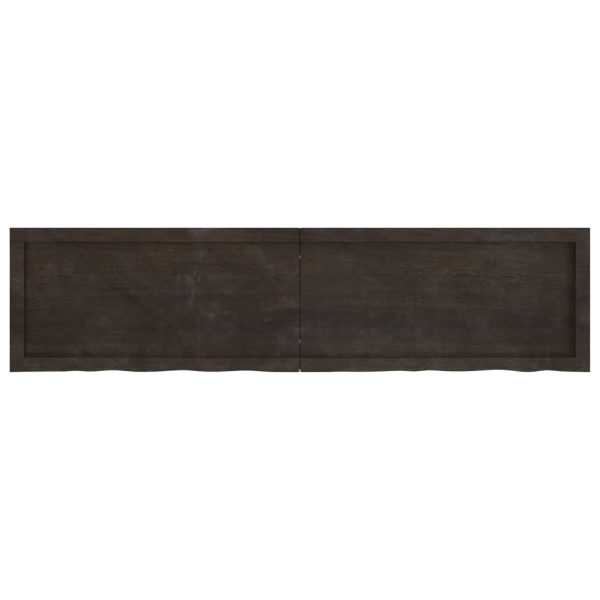 Tampo de mesa 160x40x(2-6) cm carvalho tratado castanho-escuro - Image 3