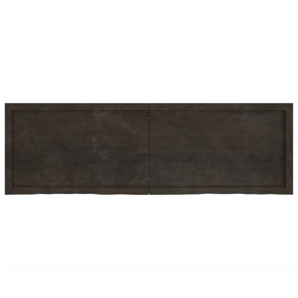 Tampo de mesa 160x50x(2-4) cm carvalho tratado castanho-escuro - Image 3