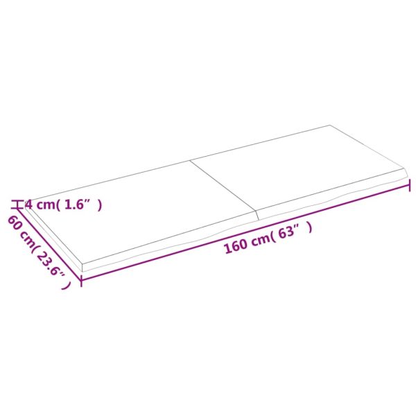 Tampo de mesa 160x60x(2-4) cm carvalho tratado castanho-escuro - Image 8