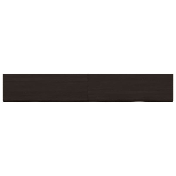 Tampo de mesa 180x40x(2-4) cm carvalho tratado castanho-escuro - Image 2