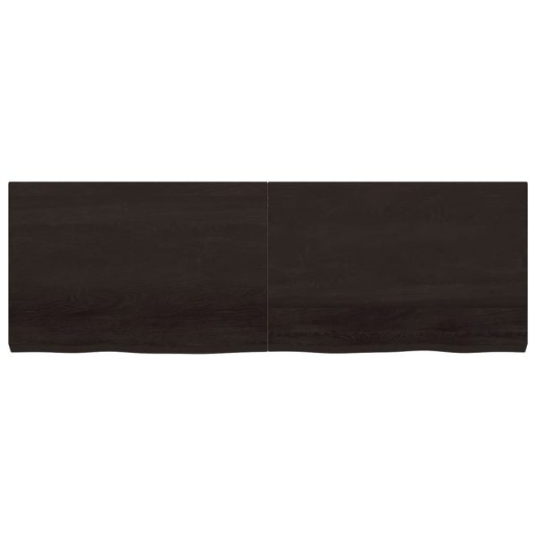 Tampo de mesa 180x60x(2-6) cm carvalho tratado castanho-escuro - Image 2